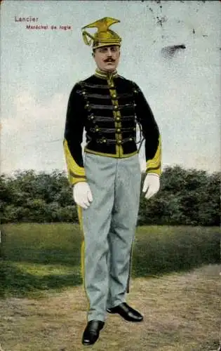 Ak Lancier, Marechal de logis, Belgischer Ulane, Uniform