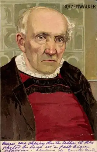 Künstler Litho Bühler, Hotzenwälder, Schwarzwälder in Tracht, Portrait