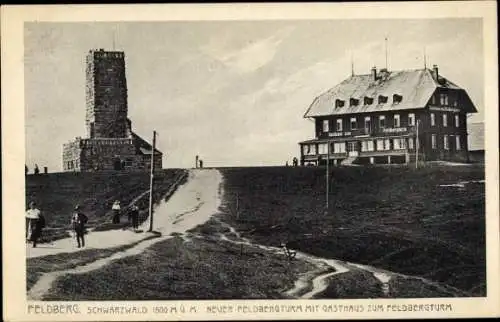 Ak Feldberg im Schwarzwald, Neuer Feldbergturm mit Gasthaus zum Feldbergturm