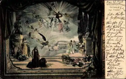 Ak Wiesbaden in Hessen, Königliches Theater, Vorhang
