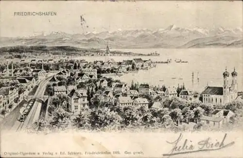 Ak Friedrichshafen am Bodensee, Panorama