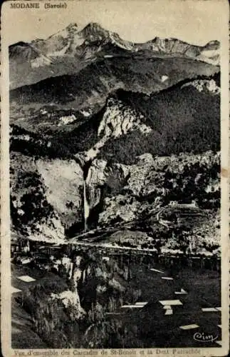 Ak Modane Savoie, Vue d'ensemble des Cascades de St. Benoit