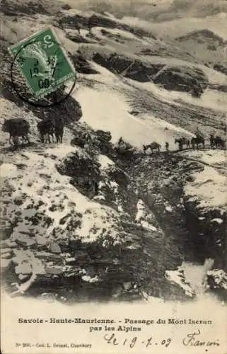 Ak Haute-Maurienne, Passage du Mont Iseran par les Alpins