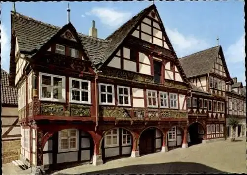 Ak Schwalenberg in Lippe, Rathaus, Fachwergiebel