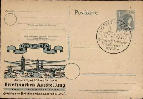 Ak Göttingen in Niedersachsen, Briefmarken-Ausstellung 13-18. April 1947