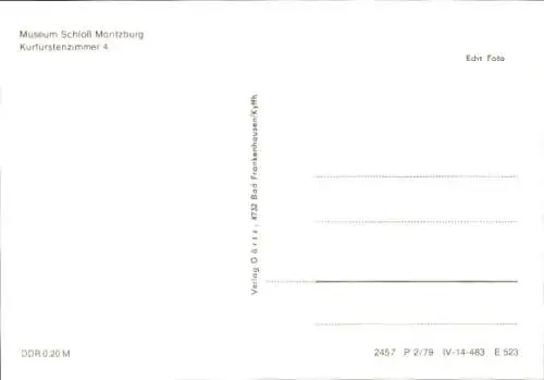 Ak Moritzburg in Sachsen, Schloss Moritzburg, Kurfürstenzimmer 4