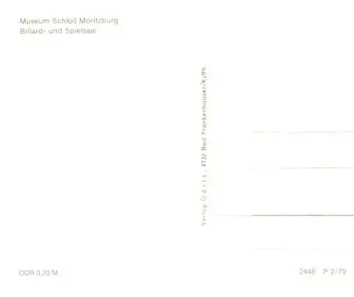 Ak Moritzburg in Sachsen, Schloss Moritzburg, Billardsaal, Spielsaal