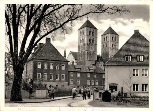 Ak Münster in Westfalen, Spiegelturm und Domtürme