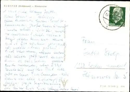 Ak Kloster Insel Hiddensee in der Ostsee, Klosterruine