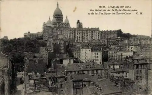 Ak Paris XVIII. Montmartre, Basilika Sacré-Coeur