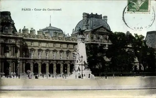 Ak Paris I Louvre, Cour du Carrousel