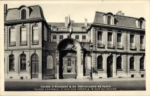 Ak Paris I., Caisse d’Epargne et de Prevoyance, Rue Coq Heron