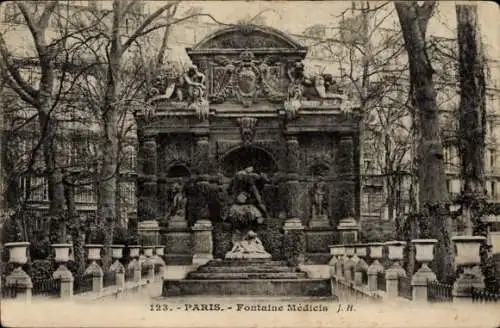 Ak Paris VI, Jardin du Luxembourg, Fontaine Médicis