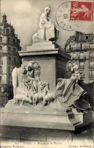 Ak Paris, Place de Breteuil, Pasteur-Denkmal