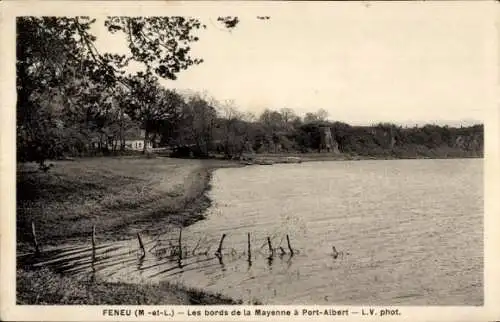 Ak Féneu Maine et Loire, les bords de la Mayenne a Port-Albert