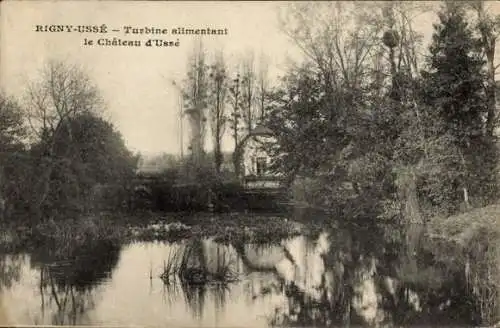 Ak Rigny Usse Indre et Loire, Turbine alimentant, Chateau d'Ussse