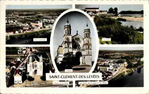 Ak Saint Clément des Levées Maine-et-Loire, Kirche, vue generale, Loire