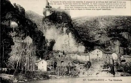 Ak Castelbouc Lozère, vue generale