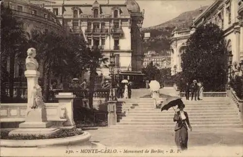 Ak Monte-Carlo Monaco, Berlioz-Denkmal