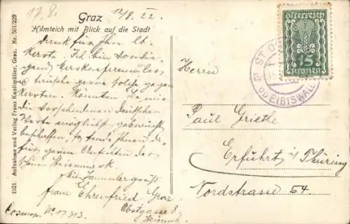 Ak Graz Steiermark, Hilmteich, Stadtansicht