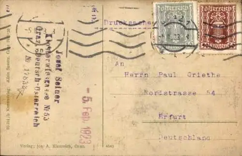 Ak Graz Steiermark, Blick vom Starckehäuschen am Schlossberg