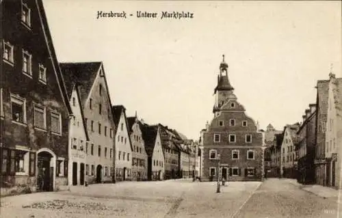 Ak Hersbruck in Mittelfranken, Unterer Marktplatz
