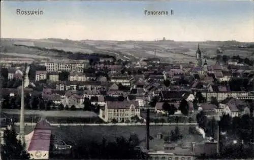 Ak Roßwein in Sachsen, Stadtpanorama