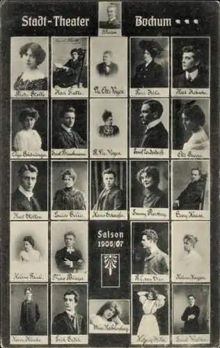 Ak Bochum im Ruhrgebiet, Stadt-Theater, Saison 1906-1907, Schauspieler