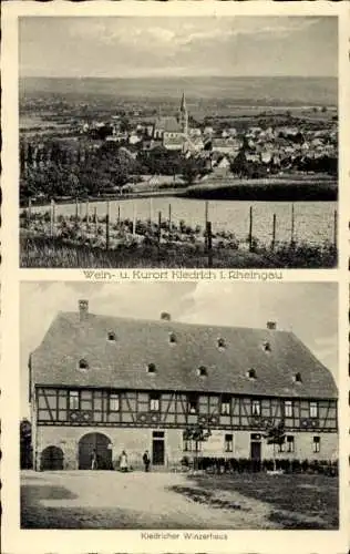 Ak Kiedrich im Rheingau Taunus, Panorama, Winzerhaus