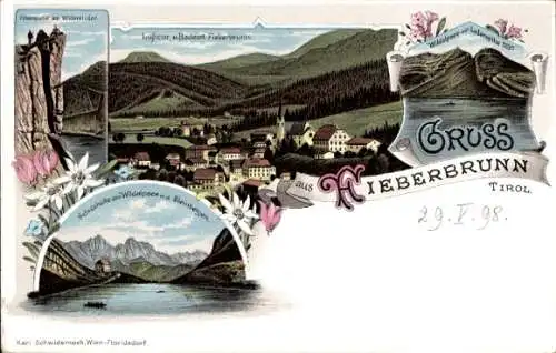 Litho Fieberbrunn in Tirol, Schutzhütte, Steinberge, Wildalpsee