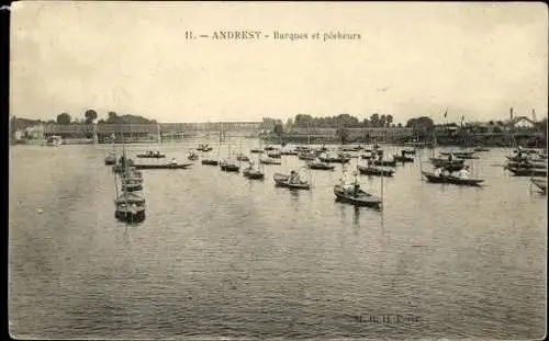 Set von 44 Ak Andrésy Yvelines