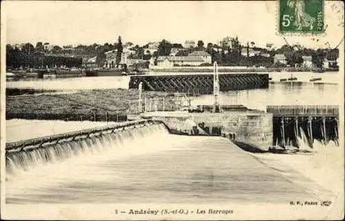 Set von 23 Ak Andrésy Yvelines