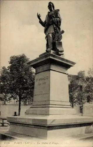 Ak Paris XII Reuilly, Statue von Arago