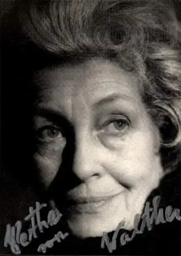 Ak Schauspielerin Hertha von Walther, Portrait, Autogramm
