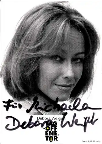 Ak Schauspielerin Debora Weigert, Portrait, Autogramm