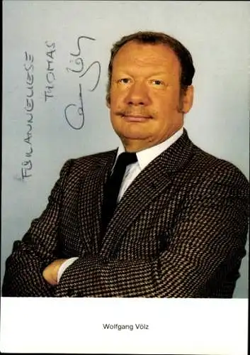 Ak Schauspieler Wolfgang Völz, Portrait, Autogramm