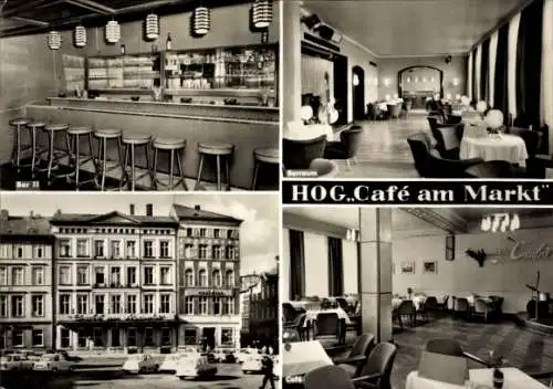 Ak Schwerin in Mecklenburg, HOG Café am Markt, Restaurant, Bar