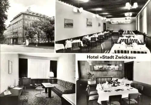 Ak Zwickau in Sachsen, Hotel Stadt Zwickau, Innenansichten, Bahnhofstraße