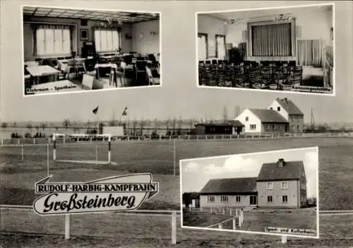 Ak Großsteinberg Parthenstein in Sachsen, Rudolf Harbig-Kampfbahn, Sportheim, Klubraum