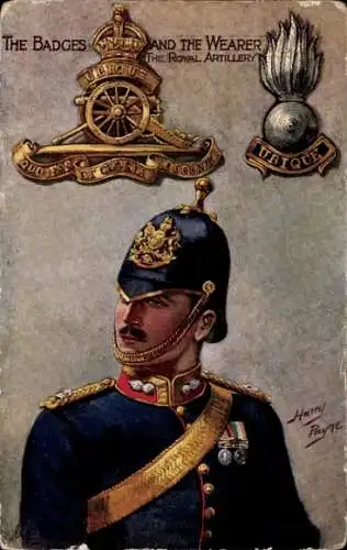 Künstler Ak Payne, H., Die Abzeichen und der Träger, Die Royal Artillery