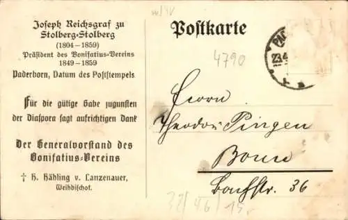 Ak Reichsgraf Joseph Theodor zu Stolberg-Stolberg, Portrait