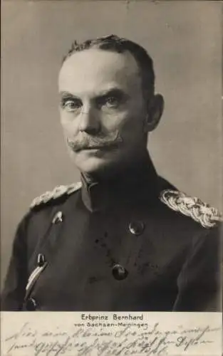 Ak Erbprinz Bernhard von Sachsen-Meiningen, Portrait