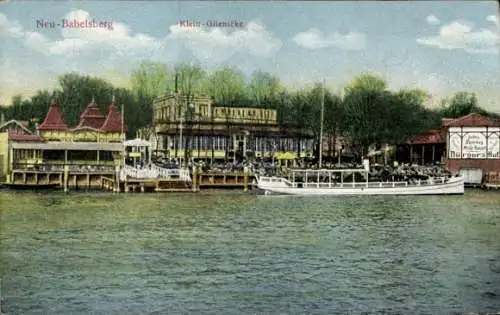 Ak Klein Glienicke Neubabelsberg Potsdam, Griebnitzsee, Restaurant, Boote