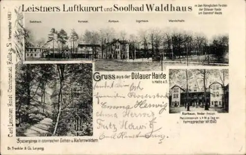 Ak Dölau Halle an der Saale, Dölauer Heide, Leistners Luftkurort und Soolbad Waldhaus, Kurhaus