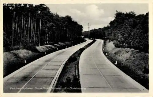 Ak Reichsautobahn Frankfurt - Darmstadt - Heidelberg