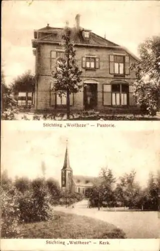 Ak Wolfheze Gelderland, Pfarrhaus, Kirche, Stiftung