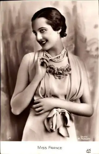 Ak Miss France, Porträt, Perlen