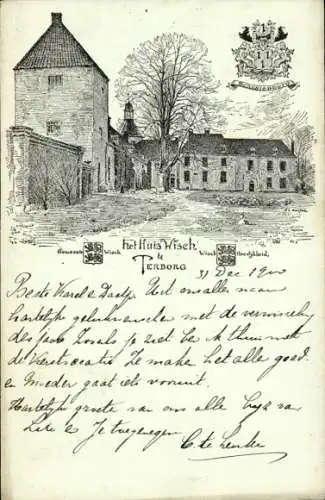 Lithographie Terborg Gelderland, Het Huis Wisch