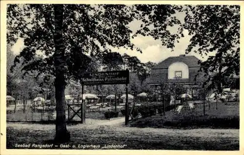 Ak Rangsdorf in Brandenburg, Gasthaus und Logierhaus Lindenhof, Garten