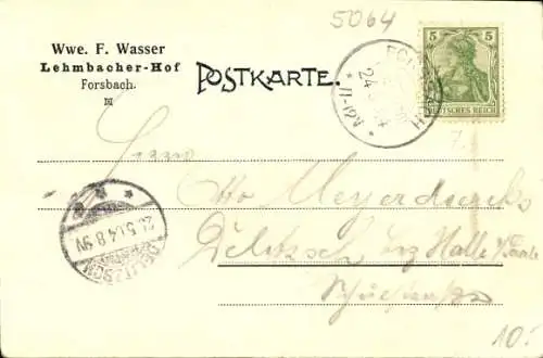Ak Forsbach Rösrath Nordrhein Westfalen, Restaurant Lembacherhof im Sülztal